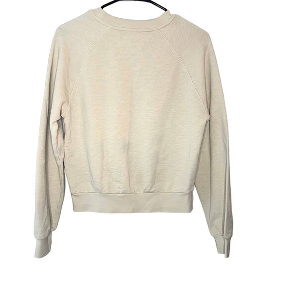 Madewell MWL cream women's Raglan Sweatshirt Size XXS HAS EMBROIDERING "ALI" - Picture 4 of 8